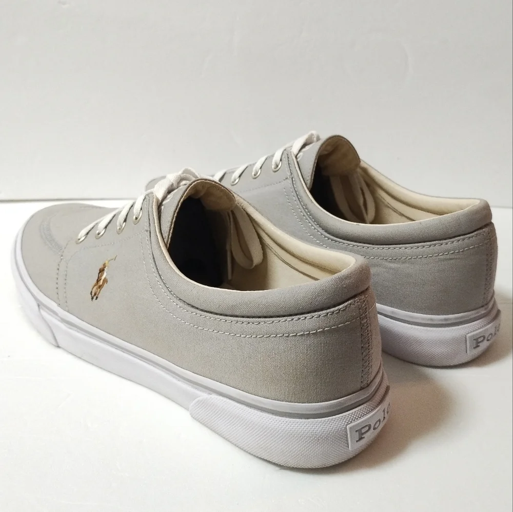 Polo Ralph Lauren‎ Canvas Sneakers Men's Shoes Size 12 Lace Up Gray Faxon X
